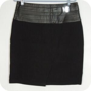 CARMEN Carmen Marc Valvo Women's Black Skirt Knee Lenght Tulip Front sz 12 NWT